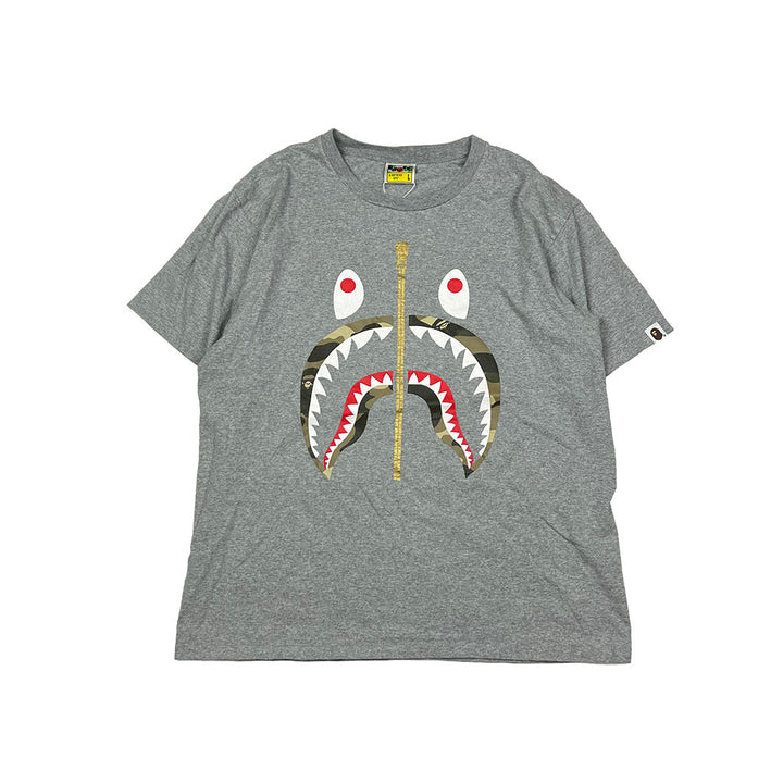 bape shark t-shirt grey camo lip