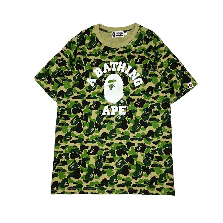 BAPE ABC College logo t-shirt in camo khaki green