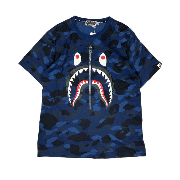 Bape Shark Tshirt Mens Blue Camo