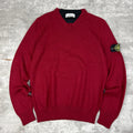 Stone Island AW15 V-Neck Knit Jumper - Red