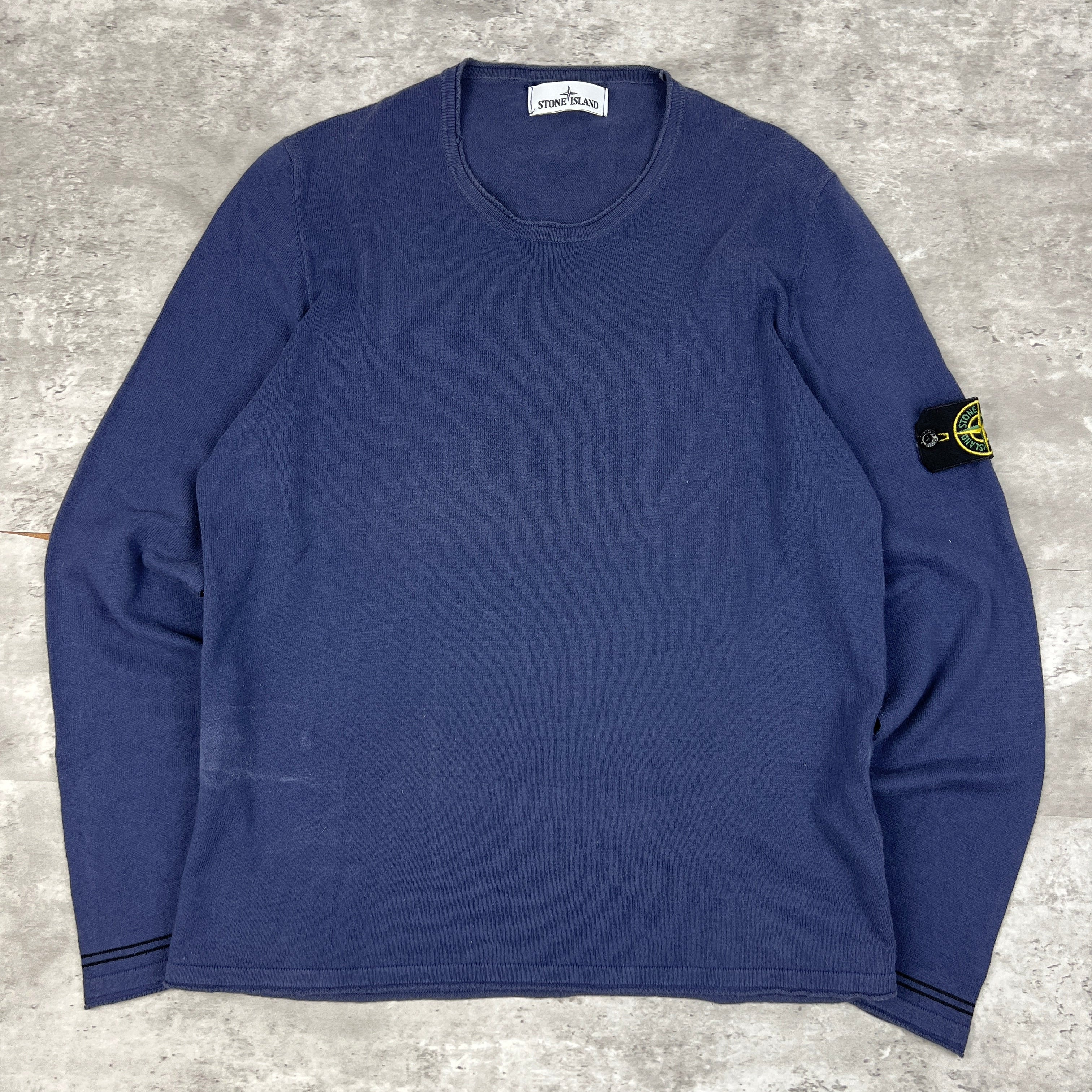 Stone Island SS15 Crew Neck Knit Jumper - Navy Blue