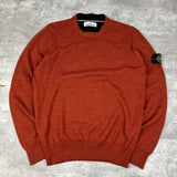 Stone Island Crew Neck Wool Knit Jumper - Burnt Orange