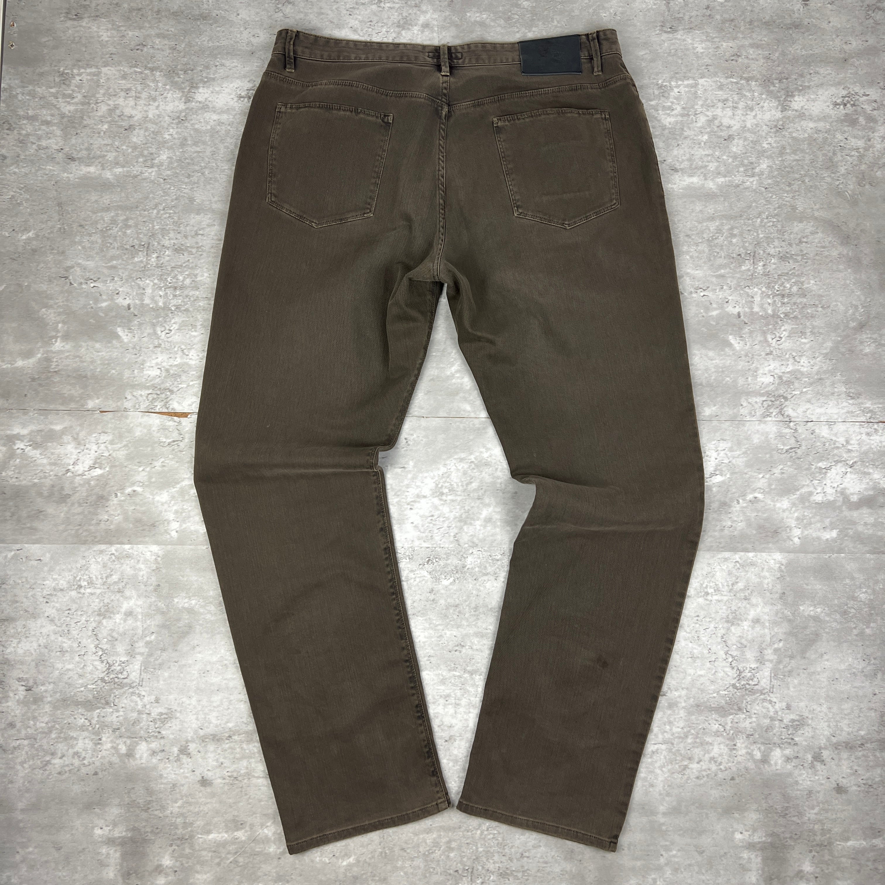 Vintage Burberry London Brown Cotton Stretch Trousers