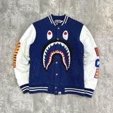 BAPE Shark Varsity Jacket in blue