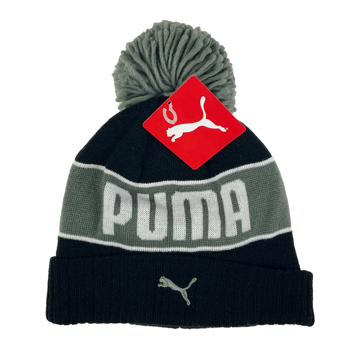 Puma Spellout Black Beanie Hat | Black Beanie Hat | Deadsea