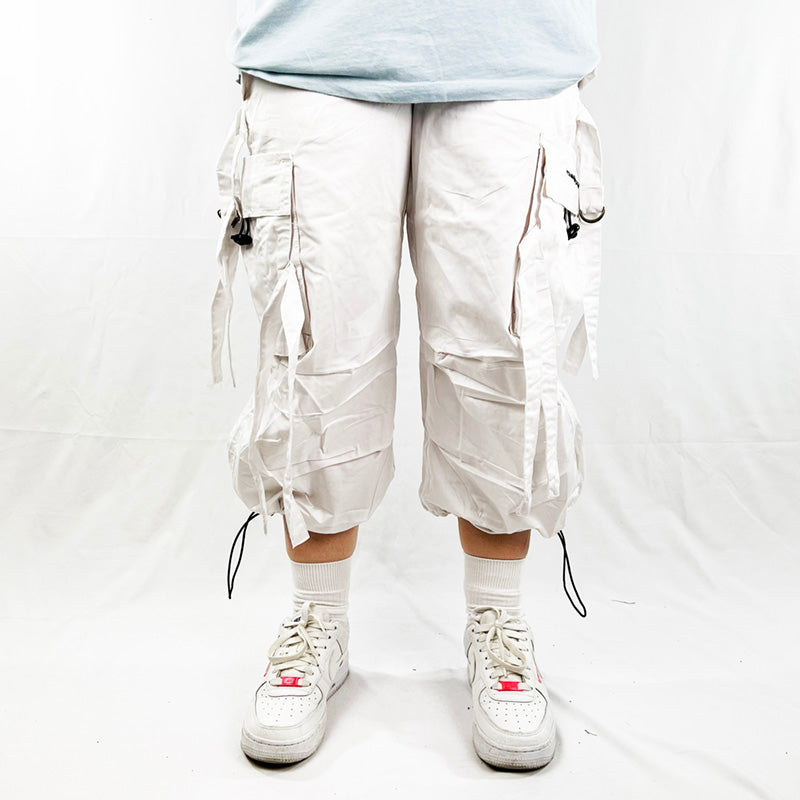 Vintage Criminal Damage Drome Cargo Shorts in White