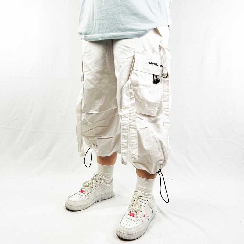Vintage Criminal Damage Drome Cargo Shorts in White