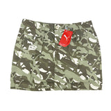 Y2K Women's Deadstock Vintage Puma Cargo Mini Skirt in Military Camo with Puma branding. Adjustable buckle to rear. Pockets to front and back. 