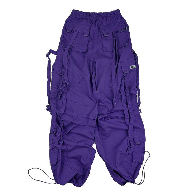 Vintage Criminal Damage Parachute Cargo Trousers in Purple