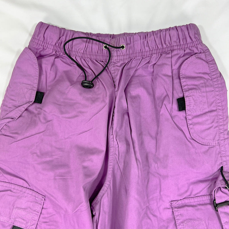 Vintage Criminal Damage Parachute Cargo Trousers in Pink