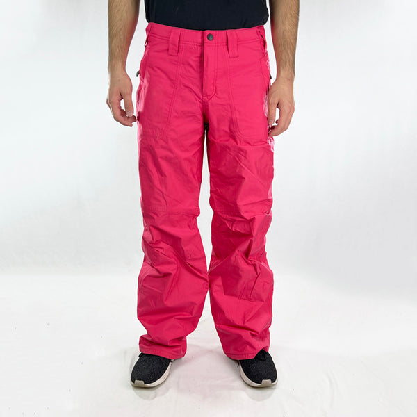 Y2K Women's Deadstock Vintage Nike ACG Cargo Ski Pants in hot pink with Nike ACG branding. Storm-Fit technology. Light insulation fleeced inner layer. Zip pockets to sides. Boot gaiters. Belt loops for belt adjustment. - Materials: Nylon - Colour: Hot Pink Brand New with Tags - Size on Tag: Small Measurements: Length: 41.5 Inches Inseam: 32 Inches Waist: GB 8/10