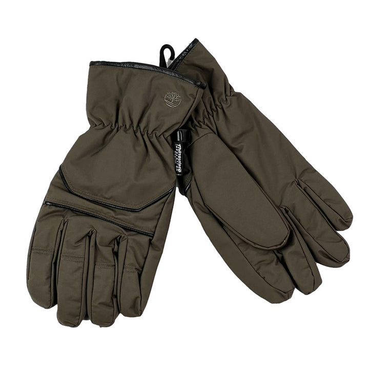 Y2K Adult Unisex Deadstock Timberland gloves in khaki green with embroidered Timberland logo. Thinsulate insulation technology with a fleeced inner layer. Connectors to connect both gloves. - Colour: Khaki Brand New with Tags - Size on Tag: XL