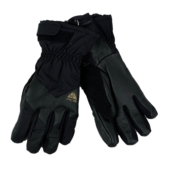 Y2K Adult Unisex Deadstock Vintage Nike ACG gloves in black with Nike ACG branding. Storm-Fit technology. Primaloft technology fleeced inner layer. Connectors to connect both gloves. - Colour: Black Brand New with Tags - Size on Tag: Small