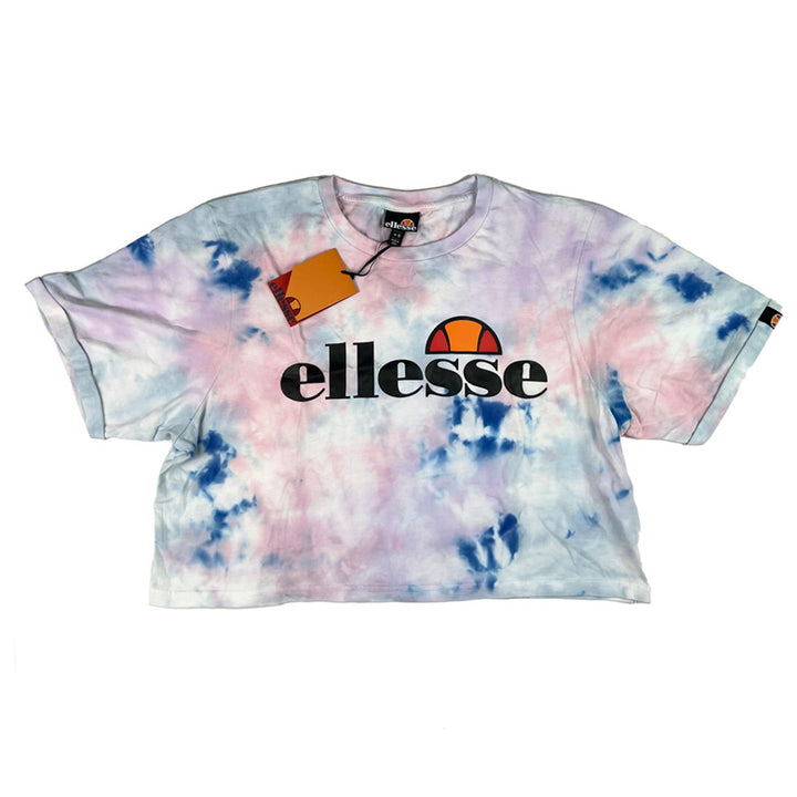 Deadstock ellesse Alberta crop top t-shirt in pink tie dye. Spellout to chest. Round neck. - Material: 100% Cotton - Colour: Pink Tie Dye Brand New with Tags _ Size on Tag: XL Measurements: Pit to Pit: 23 Inches Length: 19 Inches