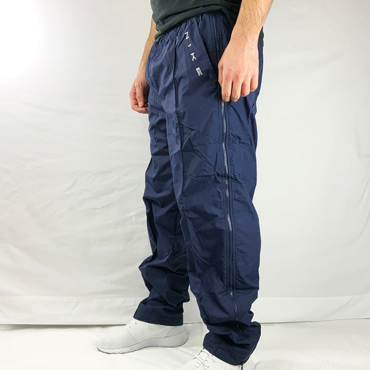 90s Deadstock Vintage Nike Spellout Track Bottoms in Navy Blue