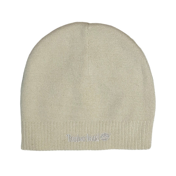 Deadstock Timberland beanie hat in cream with embroidered Timberland spellout logo. Colour: Cream Brand New with Tags  -  Size on Tag: One Size