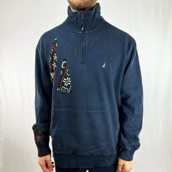 Vintage reworked Nautica x COOGI 1/2 zip sweatshirt in navy blue with logo to chest. - Colour: Navy Blue Condition: Good  - Size on Tag: XL Measurements: Pit to Pit: 24 Inches Length: 27.5 Inches
