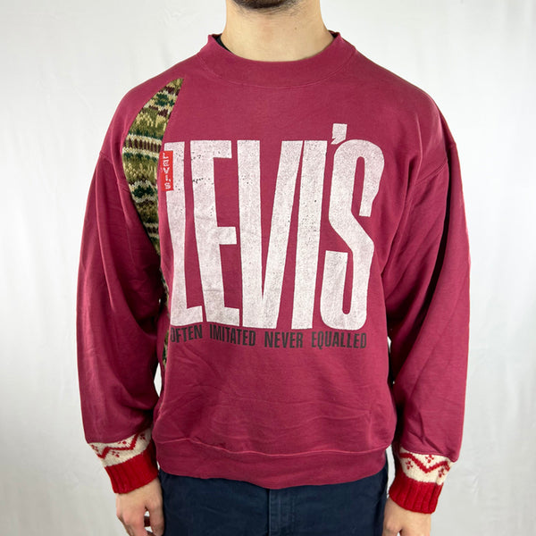 Vintage reworked Levis x COOGI sweatshirt in red with spellout logo to chest. - Colour: Red Condition: Good  - Size on Tag: Large  Measurements: Pit to Pit: 22.5 Inches Length: 24 Inches