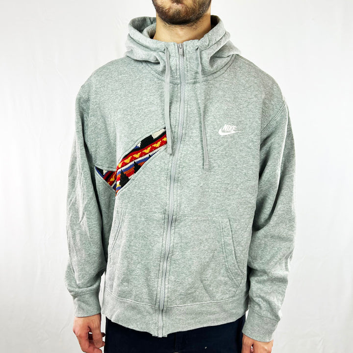 Vintage reworked Nike x COOGI Hoodie in grey with logo to chest. Drawstrings to hood. Full zip closure. Pockets to front. - Colour: Grey Condition: Good  - Size on Tag: XL Measurements: Pit to Pit: 26.5 Inches Length: 25 Inches