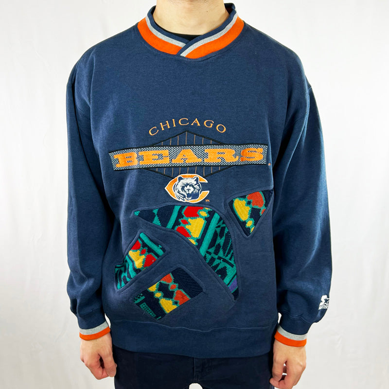 Vintage reworked NFL Chicago Bears x COOGI Sweatshirt in navy blue with large spellout to chest. Crewneck. - Colour: Navy Blue Condition: Good  - Size on Tag: Medium Measurements: Pit to Pit: 24 Inches Length: 26.5 Inches