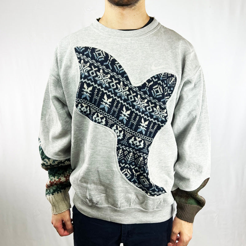 Reworked Nike Sweatshirt in Grey