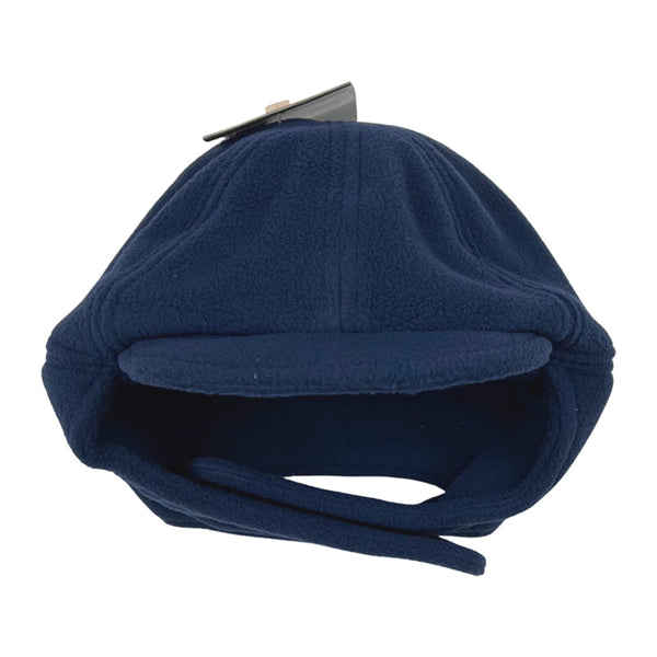 Y2K Infants Deadstock Vintage Nike swoosh polar fleece flap cap hat in navy blue with embroidered Nike Swoosh. Velcro closure flaps. Colour: Navy Blue Brand New with Tags  -  Size on Tag: Infant Unisex